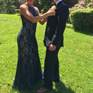 navy blue event dress. worn once